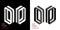 Isometric letter D in two perspectives. From stripes, lines. Template for creating logos, emblems, monograms. Black and