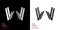 Isometric letter V in two perspectives. From stripes, lines. Template for creating logos, emblems, monograms. Black and