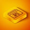 Isometric line Calendar with Halloween date 31 october icon isolated on orange background. Happy Halloween party. Yellow