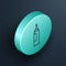 Isometric line Cream or lotion cosmetic tube icon isolated on black background. Body care products for woman. Turquoise