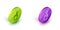 Isometric line Lighter icon isolated on white background. Green and purple circle buttons. Vector