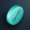Isometric line Paddle icon isolated on black background. Paddle boat oars. Turquoise circle button. Vector Illustration