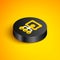 Isometric line Proof of stake icon isolated on yellow background. Cryptocurrency economy and finance collection. Black