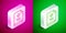 Isometric line Scenario icon isolated on pink and green background. Script reading concept for art project, films