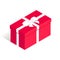 Isometric long square gift box red
