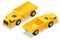 Isometric Mine dump truck, Dumper. Underground truck is a 20 metric tonne underground truck for small to medium-scale