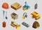 Isometric Mining Elements Set