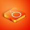 Isometric Mirror icon isolated on orange background. Vector