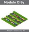 Isometric module is area landscape