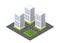 Isometric module city from urban building architecture.