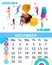 Isometric month December of the main calendar of 2019. The concept of participants` success in teamwork, achievement of goals