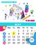 Isometric month May from set calendar of 2019. Business planing. Concept creating a business strategy