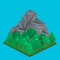 Isometric mountain landscape