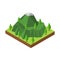 Isometric mountain and trees illustration vector