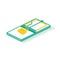 Isometric Mouse Trap with Small Piece of Cheese. Vector Illustration
