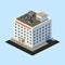 Isometric multi-storey building. Vector illustration