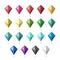 Isometric multicolor gems set