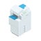 Isometric multifunction office printer. Office professional multi-function printer scanner