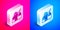 Isometric Murder icon isolated on pink and blue background. Body, bleeding, corpse, bleeding icon. Concept of crime