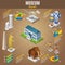 Isometric Museum Infographic Template