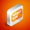 Isometric Nano Sim Card icon isolated on orange background. Mobile and wireless communication technologies. Network chip