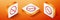 Isometric No Smoking icon isolated on orange background. Cigarette symbol. Orange square button. Vector