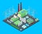 Isometric Nuclear Power Station with Pipes