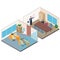 Isometric office interior