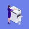 Isometric office life concept.