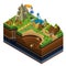 Isometric Oil And Mining Industry Concept
