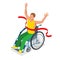 Isometric Olympic sports for peoples with disabled activity. Sport competitions Handicapped sportsmen. Vector