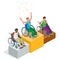Isometric Olympic sports for peoples with disabled activity. Vector paralympic athletes