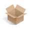 Isometric open white box. Realistic package cardboard box. Vector illustration