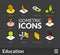 Isometric outline icons set 16