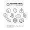 Isometric outline icons set 17