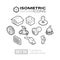 Isometric outline icons set 35