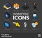 Isometric outline icons set 35
