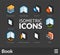Isometric outline icons set 44