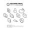 Isometric outline icons set 9