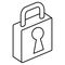Isometric padlock isometric icon
