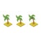 Isometric palm set, banana, coconut, palm. isolated vector illustration Palm set of illustrations. vector illustration