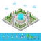 Isometric Park. City Park. Active People Outdoors