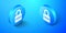 Isometric Password protection and safety access icon isolated on blue background. Lock icon. Security, safety
