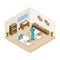 Isometric People In Beauty Salon Concept