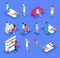 Isometric People And Cosmetology Set