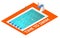 Isometric people diving into water in to the swimming pool, diver. Female swimmer, that jumping and diving into indoor