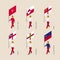 Isometric people with flags: Greenland, Liechtenstein, Herm, Sark, Alderney