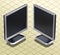 Isometric Photograph - Set of two position LCD mon