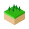 Isometric Piece of land with Tree vector illustration