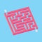 Isometric pink maze in pixel art style vector